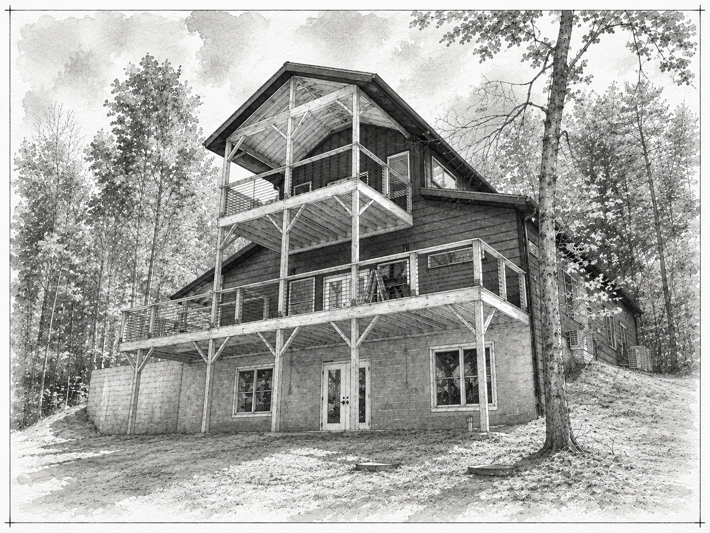The Barndominium, line drawing